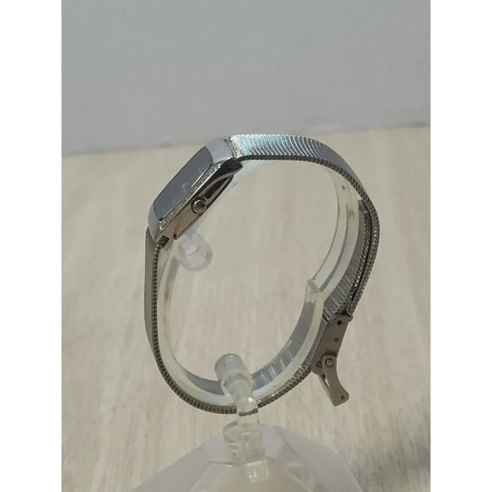 Skagen Platinum Plated Black Dial 19mm Women's  Bracelet Watch‎